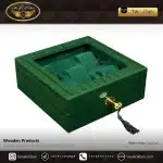 جعبه ساعت 5 خونه لوکس بالشتک لوکس رنگ سبز مدل : TW-2346