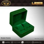 جعبه ساعت 2 خونه درب دار بالشتک لوکس رنگ سبز مدل : TW-2363