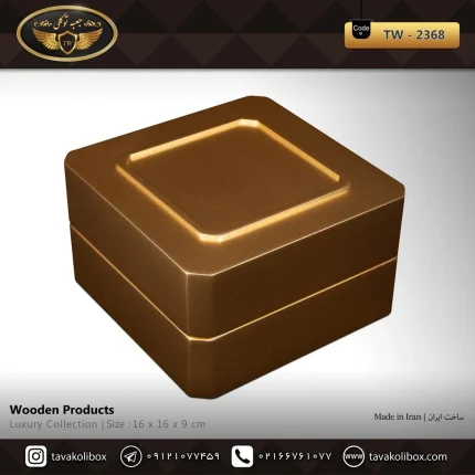 جعبه ساعت 1 خونه لوکس درب دار 8 ضلعی بالشتک لوکس رنگ قهوه ای مدل : TW-2368