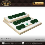 استند ساعت 14 خونه بدون درب بالشتک لوکس رنگ سفید-سبز مدل : TW-2371