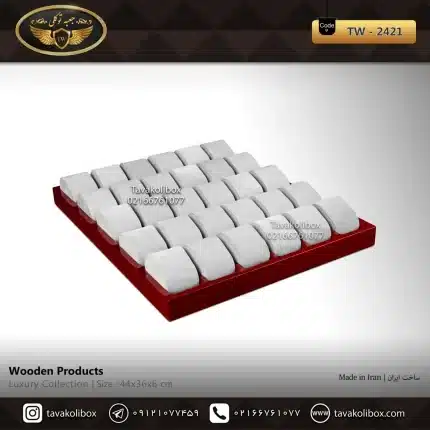 استند ساعت 30 خونه بدون درب بالشتک لوکس رنگ قرمز مدل : TW-2421