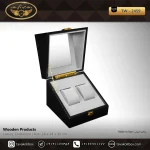جعبه ساعت 2 خونه لوکس بالشتک لوکس طرح وایندر رنگ مشکی مدل : TW-2459