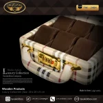 جعبه ساعت 6 خونه سوپرلاکچری درب دار بالشتک لوکس چرم رنگ کرم مدل : TW-2484 - Image 3