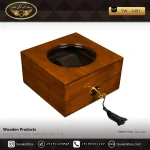 جعبه ساعت 1 خونه لوکس شیشه ذره بینی بالشتک لوکس چوب طبیعی رنگ قهوه ای مدل : TW-2491