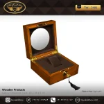 جعبه ساعت 1 خونه لوکس شیشه ذره بینی بالشتک لوکس چوب طبیعی رنگ قهوه ای مدل : TW-2491