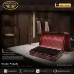 جعبه ساعت 10 خونه سوپرلاکچری زیپدار بالشتک لوکس چرم رنگ قرمز مدل : TW-2565