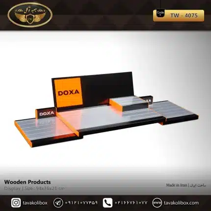 دیسپلی ساعت لوکس رنگ نقره ای-مشکی مدل : TW-4075