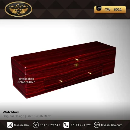 جعبه ساعت 40 خونه بالشتک لوکس کشودار رنگ قرمز مدل : TW-6011