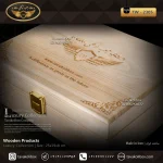 جعبه ساعت 6 خونه درب چوبی بالشتک معمولی چوب طبیعی رنگ کرم مدل : TW-2305