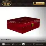 جعبه ساعت 6 خونه درب چوبی بالشتک معمولی چوب طبیعی رنگ قرمز مدل : TW-2305