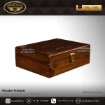جعبه ساعت 6 خونه درب دار بالشتک معمولی چوب طبیعی رنگ قهوه ای تیره مدل : TW-2305