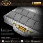جعبه ساعت 12 خونه سوپرلاکچری درب دار بالشتک لوکس رنگ طوسی-سفید مدل : TW-2483