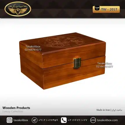 جعبه ساعت 1 خونه لوکس بالشتک لوکس رنگ قهوه ای روشن مدل : TW-2017