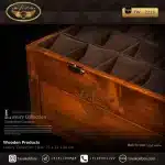 جعبه ساعت 45 خونه کشودار بالشتک معمولی چوب طبیعی رنگ قهوه ای مدل : TW-2213 - Image 3