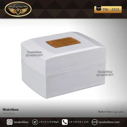 جعبه ساعت 1 خونه درب دار بالشتک معمولی رنگ سفید-مشکی مدل : TW-2215