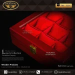 جعبه ساعت 9 خونه درب شیشه ای بالشتک معمولی رنگ قرمز مدل : TW-2256