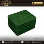 جعبه ساعت 1 خونه لوکس درب دار بالشتک لوکس لبه گرد رنگ سبز مدل : TW-2342