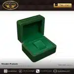 جعبه ساعت 1 خونه لوکس درب دار بالشتک لوکس لبه گرد رنگ سبز مدل : TW-2342