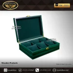 جعبه ساعت 6 خونه بالشتک معمولی رنگ سبز مدل : TW-2222