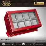 جعبه ساعت 8 خونه اوریب بالشتک معمولی رنگ قرمز-طوسی مدل : TW-2236