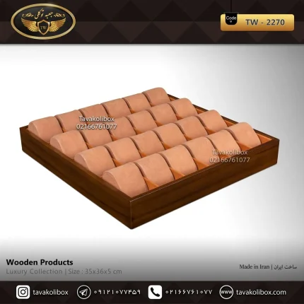 استند ساعت 40 خونه بدون درب بالشتک لوکس رنگ قهوه ای مدل : TW-2270