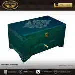 جعبه ساعت 20 خونه کشودار بالشتک لوکس چوب طبیعی رنگ سبز مدل : TW-2313
