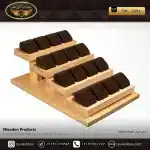 استند ساعت 16 خونه بدون درب 4 طبقه بالشتک لوکس چوب طبیعی رنگ قهوه ای مدل : TW-2494